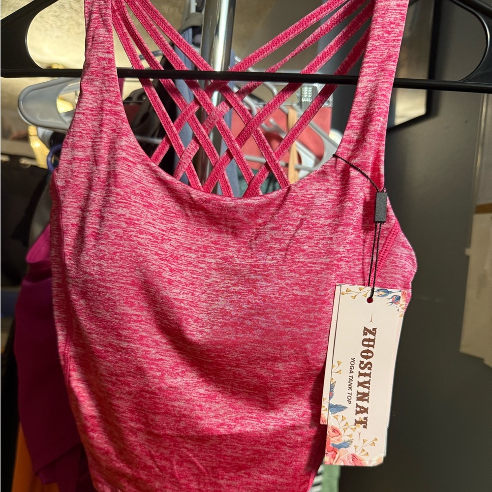 Pink Strappy Tank Top
